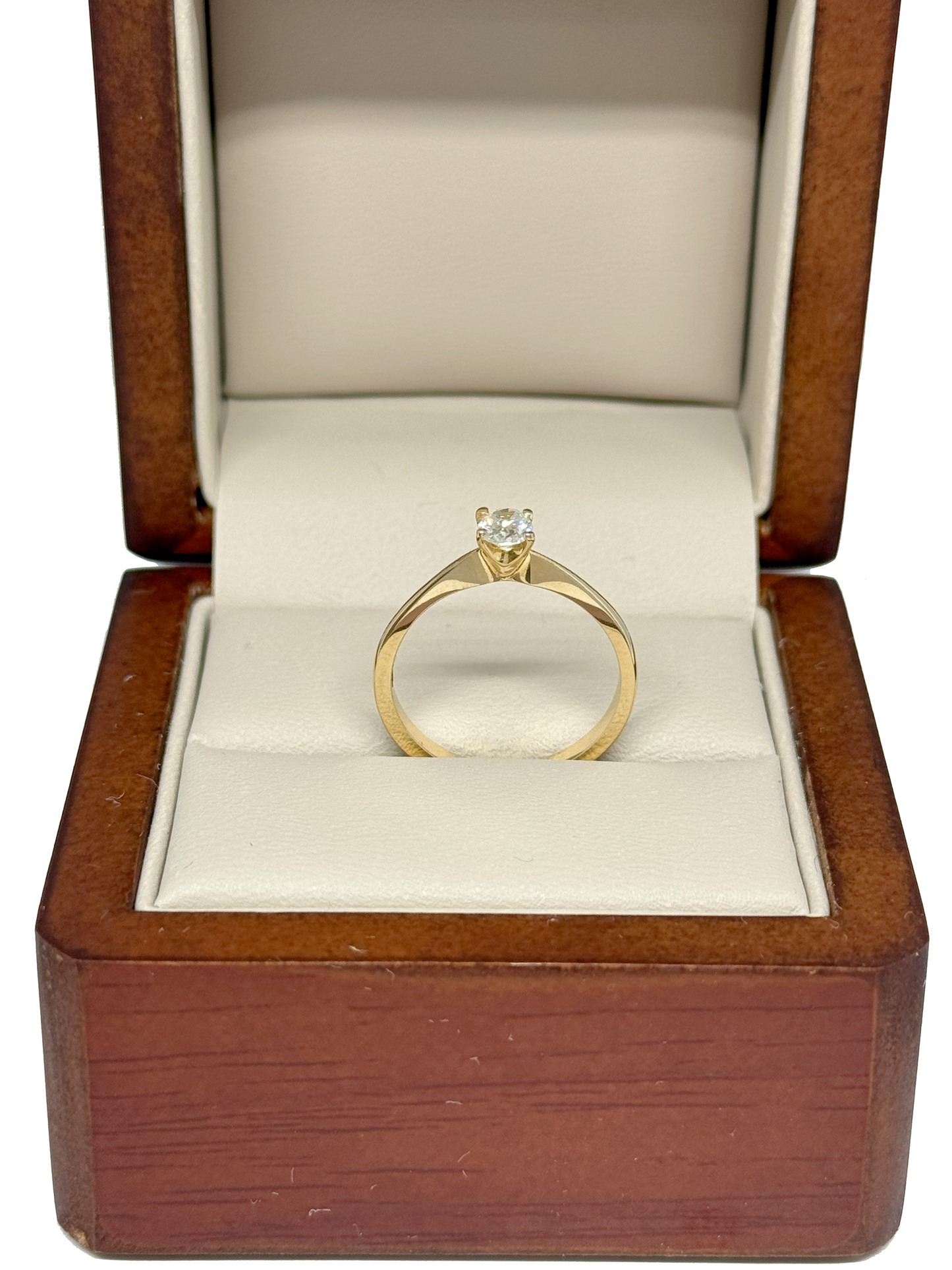 Anillo de compromiso en oro amarillo de 14K Corte oval (.30 cts) DJ4020